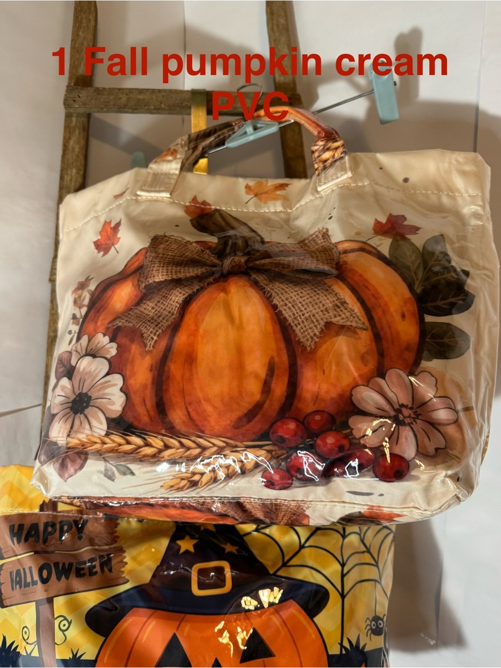 CHOOSE 1 Festive Fall PVC or QUILTED TOTE BAG NWT - Picture 6 of 6